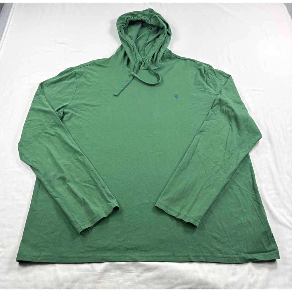 Polo Ralph Lauren Hoodie Mens XL Green Lightweight Pullover Shirt